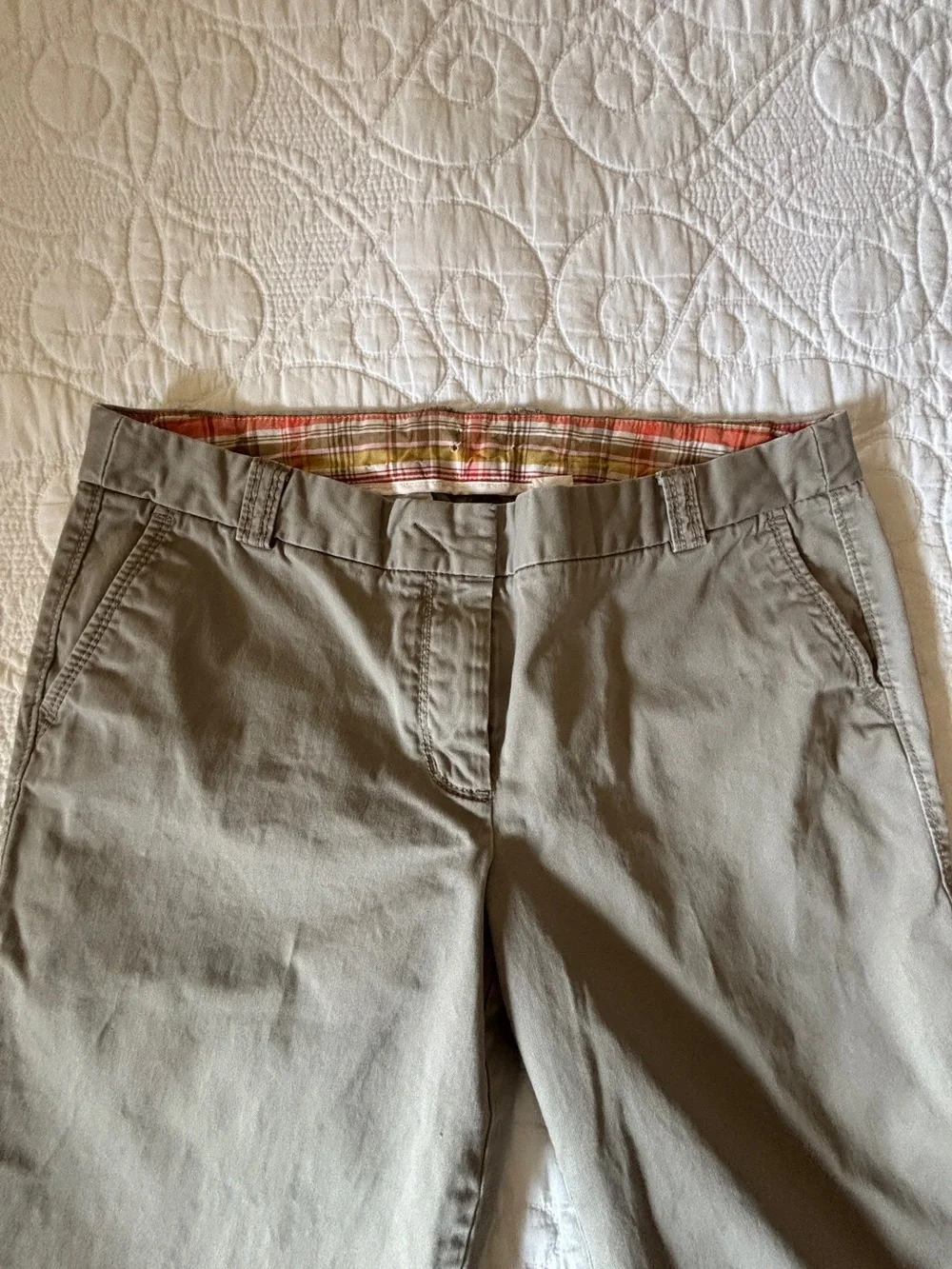 J. Crew City Fit Classic Khaki Wide-Leg Pants, Size 12S